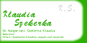 klaudia szekerka business card